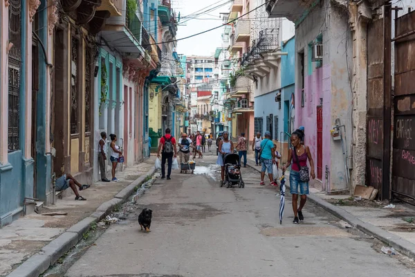 4 Eylül 2019 'da Old Habana' da sokak sahnesi. Havana, Küba