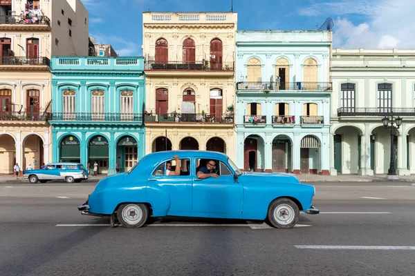 Szeptember 2109 Vintage Klasszikus Amerikai Autó Egy Utcában Old Havana — Stock Fotó