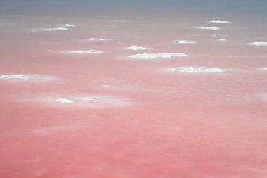 Tuzlu, pembe bir gölde tuz ayrıntısı