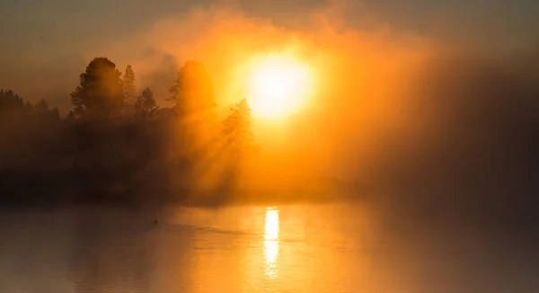 Nascer Sol Parque Nacional Yellowstone — Fotografia de Stock