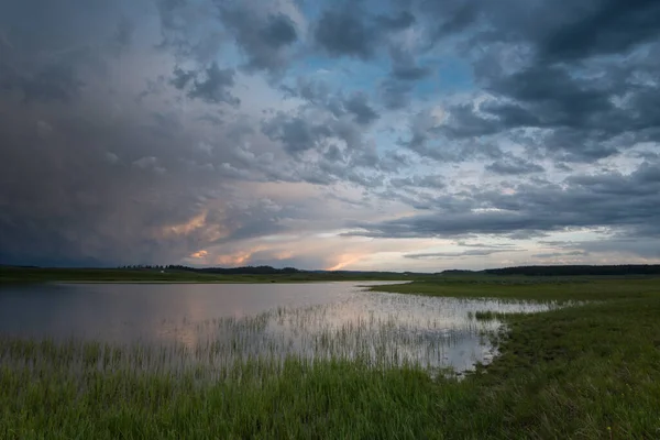 Západ Slunce Horských Parcích — Stock fotografie