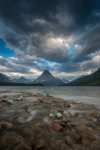 Národní Park Glacier Při Západu Slunce — Stock fotografie