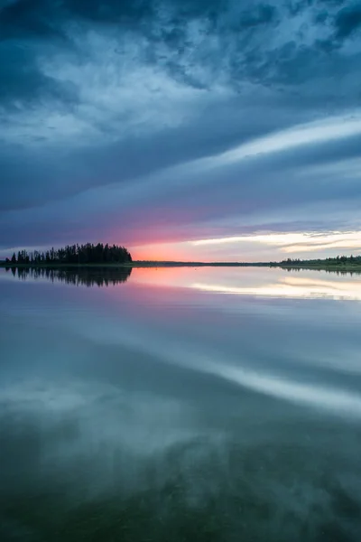 Elk Island Sunset Alberta — Fotografia de Stock
