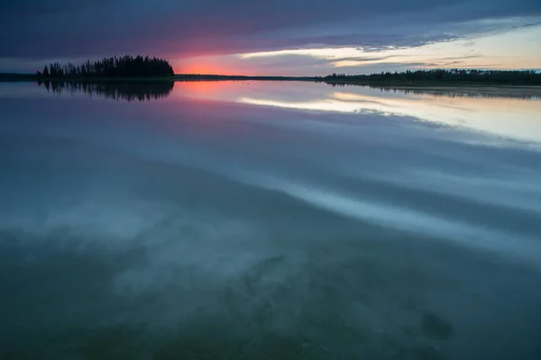 Sonnenuntergang Auf Elk Island Alberta — Stockfoto
