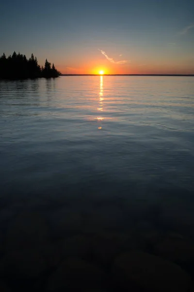 Pôr Sol Nas Pradarias — Fotografia de Stock