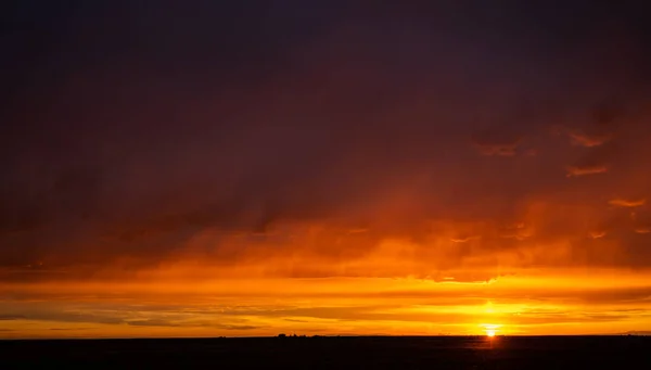 Stormachtige Zonsondergang Prairies — Stockfoto
