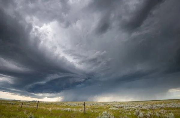 Céu Tempestuoso Nas Pradarias Canadenses — Fotografia de Stock