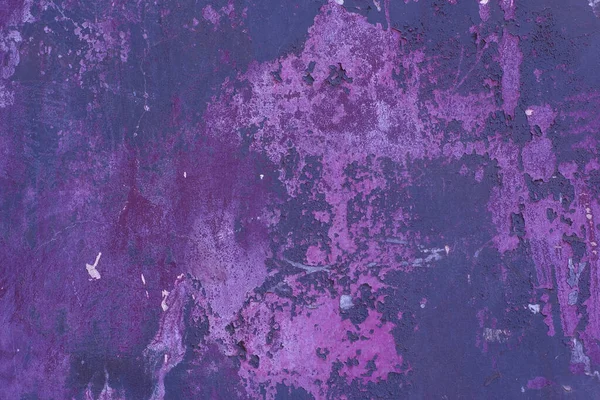 Jasnofioletowy Turkusowa Faktura Brudna Ciemna Ściana Pęknięciami Kolorowe Obieranie Starą — Zdjęcie stockowe