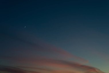 Günbatımı güneş manzarası, mavi gökyüzü dokusu, gradyan gökyüzü, boş, desen, kopya uzay, yıldızlı gökyüzü, ay, ay, gün batımı yaz gökyüzü dokusu