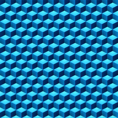 Kübik, geometrik, izometrik desen. Vektör illüstrasyonu.