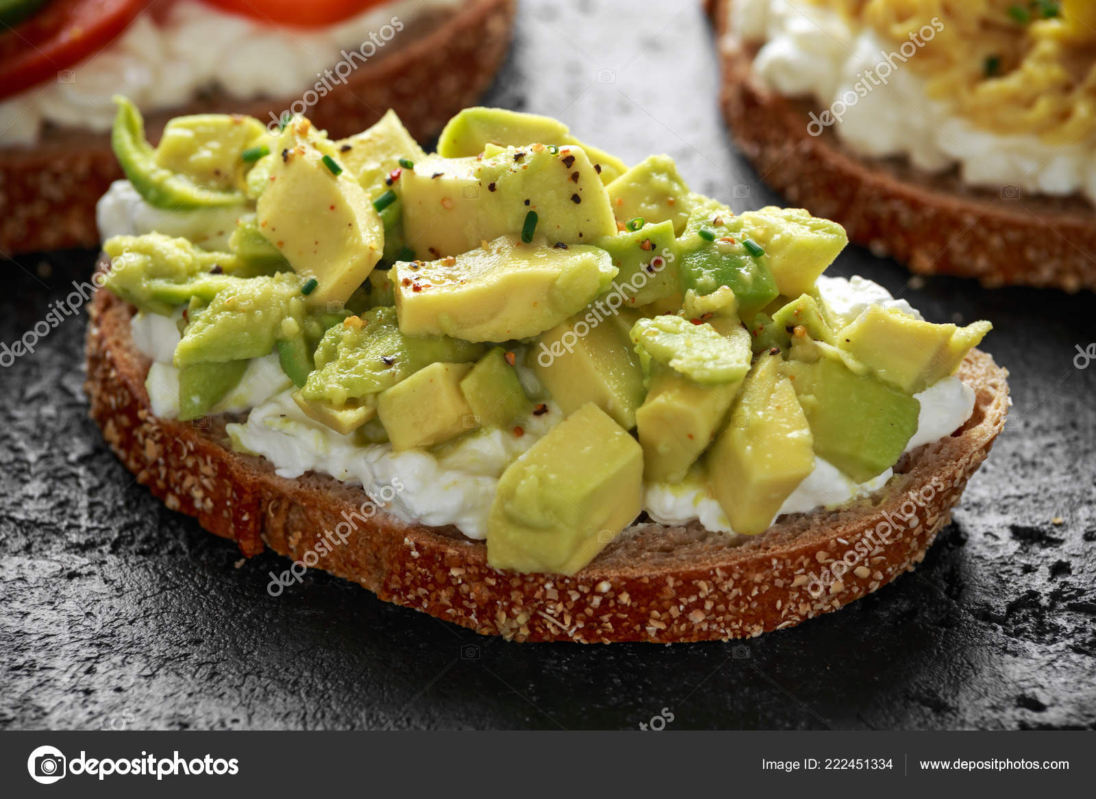 Vegetarian Healthy Bread Toasts With Cottage Cheese Heirloom