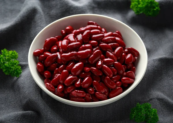 Canned Red Kidney Beans in white bowl