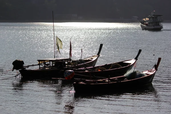 Рыболовные Лодки Море Утреннее Время — стоковое фото