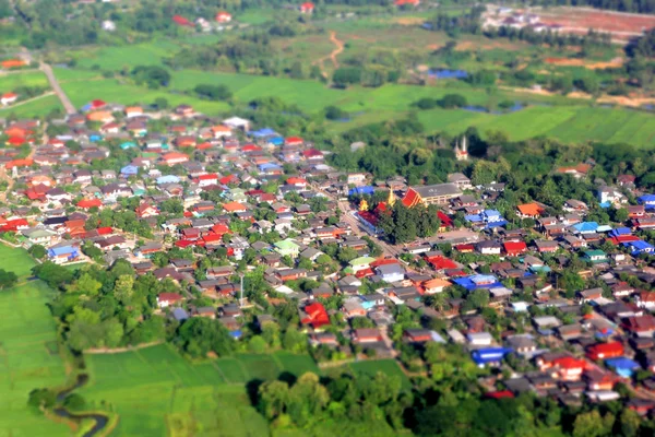 Luchtfoto Van Een Dorpje Thailand — Stockfoto