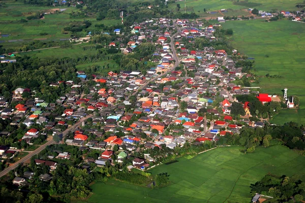 Luchtfoto Van Een Dorpje Thailand — Stockfoto