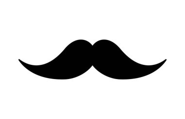 Komik klasik çizgi film bıyığı. Baloncuk şekilli siyah bıyık logosu şablonu.