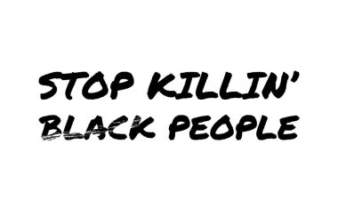 Siyahileri öldürmeyi bırak. Amerika 'daki Siyahilerin İnsan Hakları Sancağını protesto et. Amerika. Vektör İllüstrasyonu.