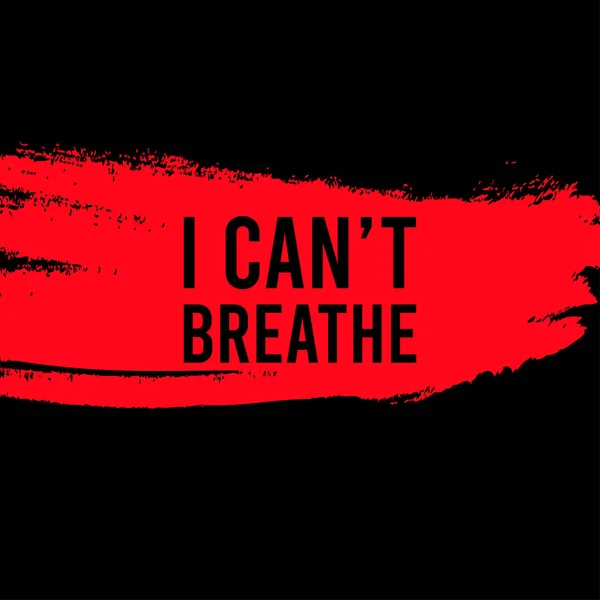 Can Breathe Protest Banner Human Right Black People America Vector — Stock Vector