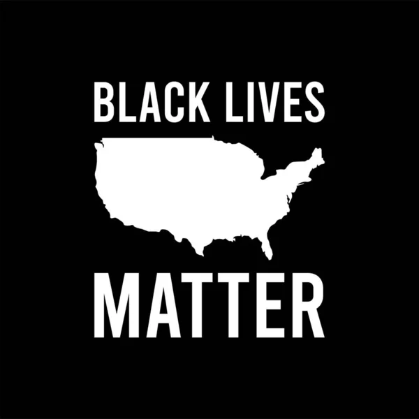 黒が重要 米国の黒人の人権に関するバナーを抗議する ベクターイラスト — ストックベクタ