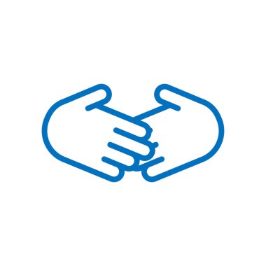 Uygulamalar ve web siteleri için iş tokalaşma sözleşmesi çizgisi resim vektör simgesi.