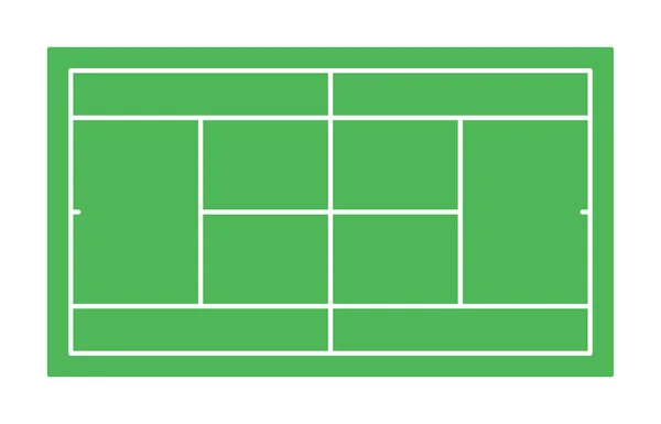 Tenis Kortu Üst Manzara Tam Oranlar Vektör Illüstrasyonu — Stok Vektör