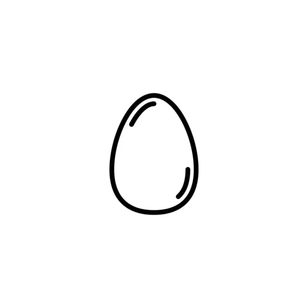 Яйцевой Вектор Простой Плоский Символ Идеальная Чёрная Пиктограмма Белом Фоне — стоковый вектор