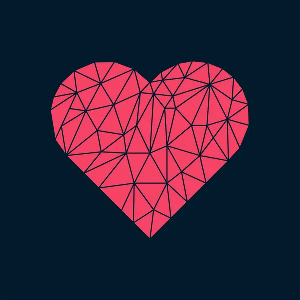Polygonales Herz Vor Dunklem Hintergrund Vektorillustration Abstraktes Polygonales Herz Liebessymbol — Stockvektor