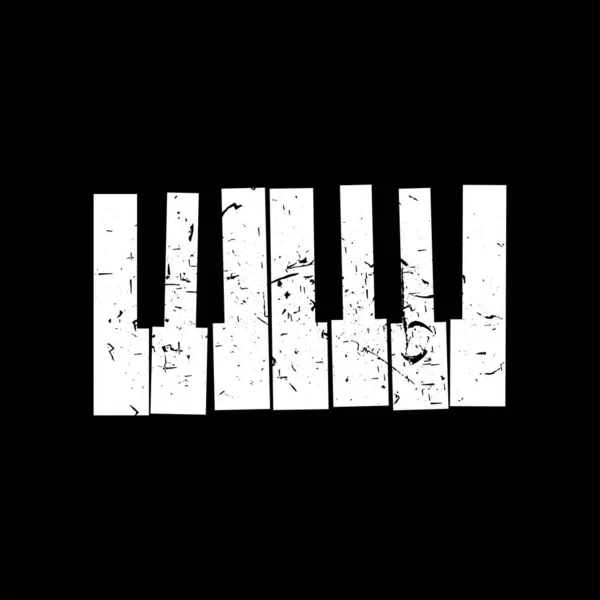 Grunge Fekete Fehér Zongora Billentyűk Másolási Hellyel — Stock Vector