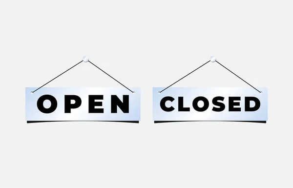 Реалистичный Знак Закрыт Открыт Дизайн Закрытого Баннера Двери Магазина Соблазняет — стоковый вектор