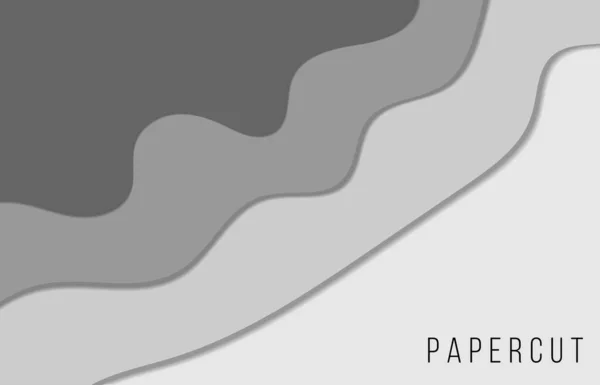 Beyaz Kağıt Kesiği Şekilli Boyutlu Bir Arkaplan Sunumları Ilanları Posterler — Stok Vektör