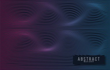 Dalgalı çizgi yüzeyi olan soyut arkaplan. Geçmişe dönük buhar dalgası ve sentetik stil estetiği