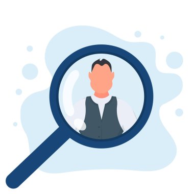 Büyüteç altında bir adam.