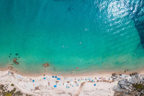 Letecký Pohled Tropické Pláži Sezoně — Stock fotografie