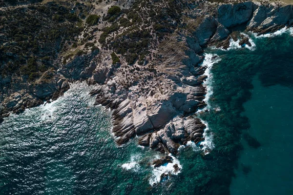 Vista Aérea Del Mar Cerca Costa —  Fotos de Stock