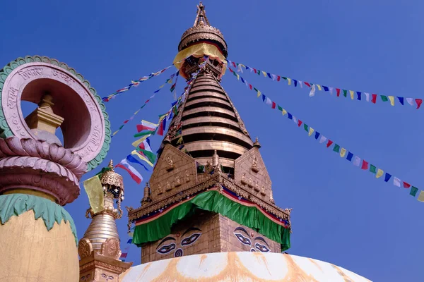 Swayambhunath Znany Również Jako Monkey Temple Znajduje Się Samym Sercu — Zdjęcie stockowe