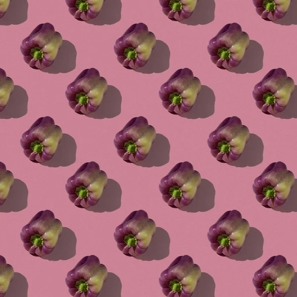 Nahtloses Lochmuster Süß Lecker Saftig Paprika Zweifarbig Rosa Und Grün — Stockfoto