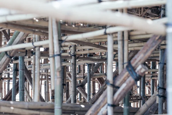 Närbild Bambu Byggnadsställningar Hong Kong Ingen — Stockfoto