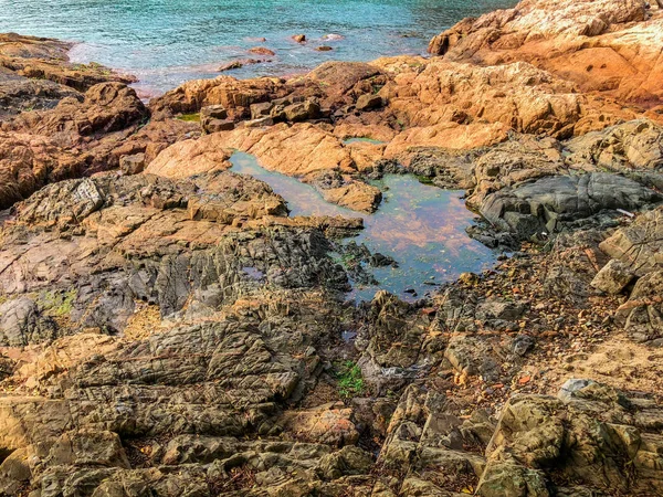 Vallende Stenen Shore Niemand — Stockfoto