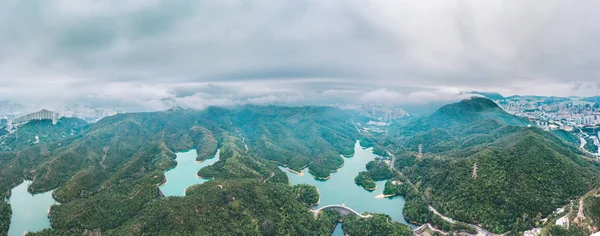 Flygfoto Över Hong Kong Reservoar Höst — Stockfoto