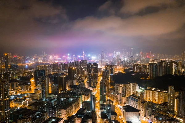 Θέμα Είναι Νύχτα Street Στο Kowloon Χονγκ Κονγκ — Φωτογραφία Αρχείου