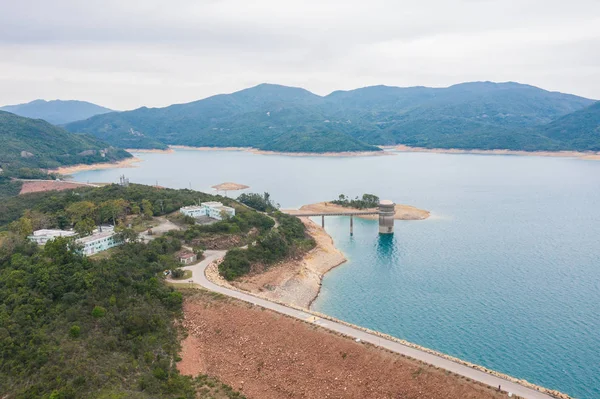 Dam av High Island reservoar — Stockfoto