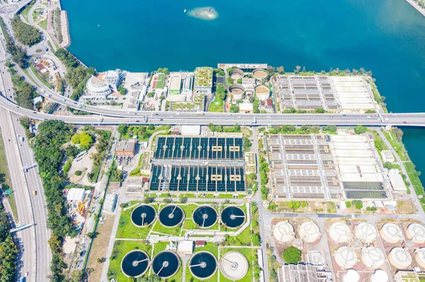 Sha Tin Kanalizasyon İşlerinin hava görüntüsü