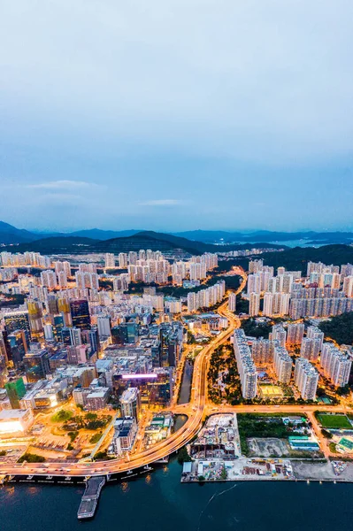 Vista Aérea Incrível Kwun Tong Foco Lado Leste Hong Kong — Fotografia de Stock