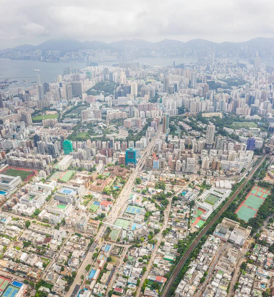 Increíble Vista Aérea Del Paisaje Urbano Kowloon Tong Distrito Residencial —  Fotos de Stock