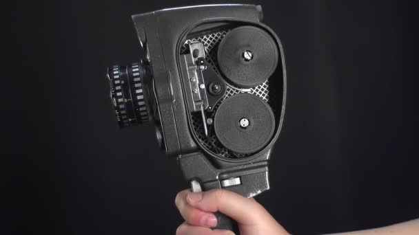 Old Beautiful Movie Camera — Stock Video