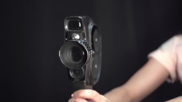 老式美丽的电影摄影机 — 图库视频影像