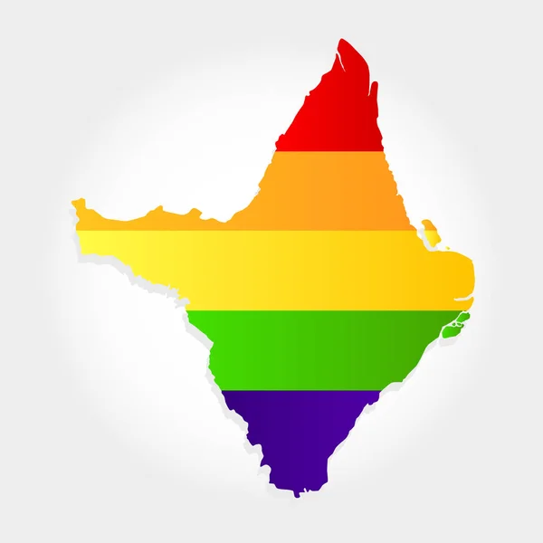 Bandera Lgbt Contorno Amapa Con Fondo Gris Claro Estado Brasileño — Vector de stock