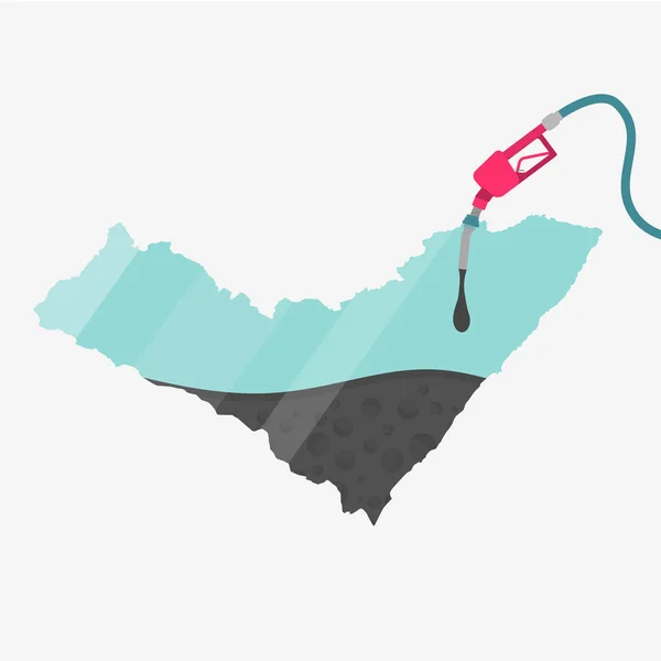 Mappa Alagoas Alimentata Dal Petrolio Mappa Alimentata Pompa Benzina Sulla — Vettoriale Stock