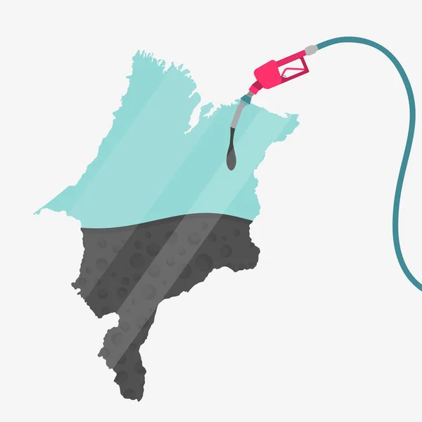 Maranhao Nun Petrolle Beslendiğinin Haritası Gaz Pompası Yakıtlı Harita Haritada — Stok Vektör