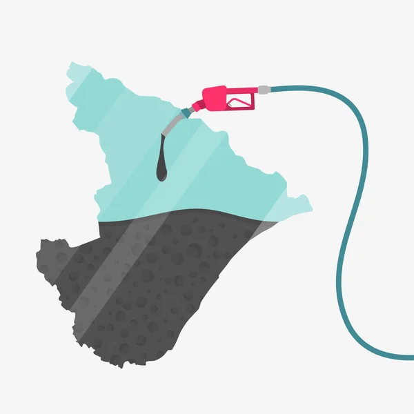 石油で燃料を供給されているセルジペの地図 ガスポンプ燃料マップ 地図上にガラスの反射があります ブラジルの州 産油地域または輸入地域 — ストックベクタ